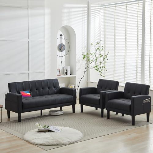 【並行輸入品】 TYBOATLE Sofa Couch 62" W Loveseat w/ 2 US...