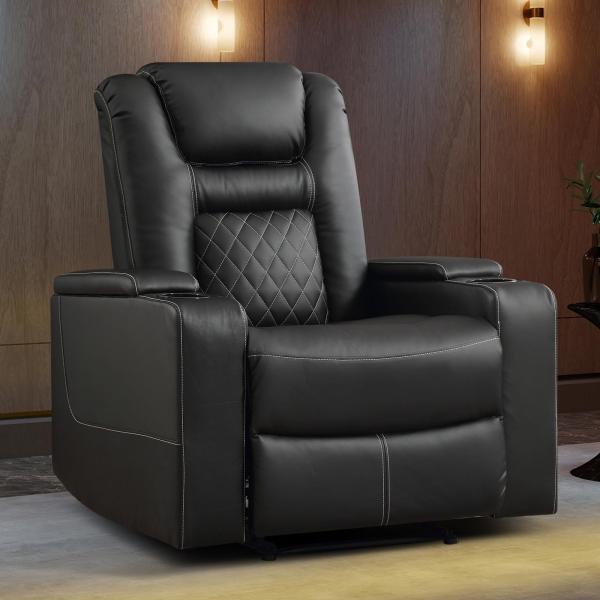 【並行輸入品】EBELLO ホームシアターシート フェイクレザー 映画リクライニングチェア 隠しアー...