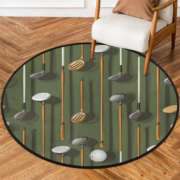 【並行輸入品】 Piolysio Golf Round Area Rug Club and Ball...