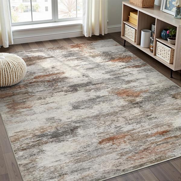 【並行輸入品】 Boraya Area Rugs for Living Room: 5x8 Wash...