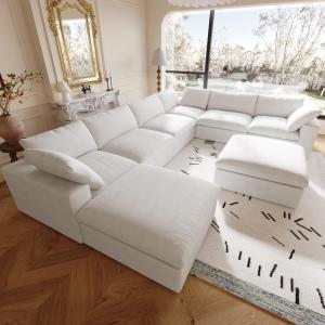 【並行輸入品】 Cloud Modular Sectional Couch,160inch Overzised Down Filled Comf