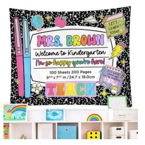 【並行輸入品】 Welcome To Classroom Tapestry, Personalized Teacher Name Tapestr