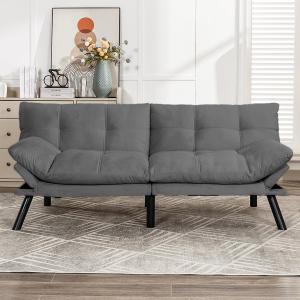【並行輸入品】 KINFFICT Convertible Futon Sofa Couch Bed, Modern Memory Foam Sl
