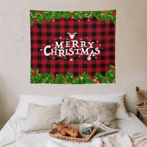 【並行輸入品】 LOMADIA Christmas Tapestry, Xmas Winter Season Buffalo Plaid Fir