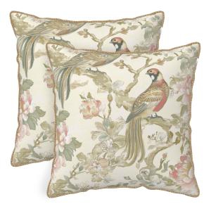 【並行輸入品】シノワズリー ブルー ホワイト フローラル ソフト ベルベット スロー 枕カバー 2枚セット ビンテージ ボーホー フラワー 装飾