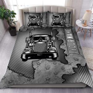 【並行輸入品】 Printluxe Custom Trucker Bedding Set Semi Truck Twin Full Quee