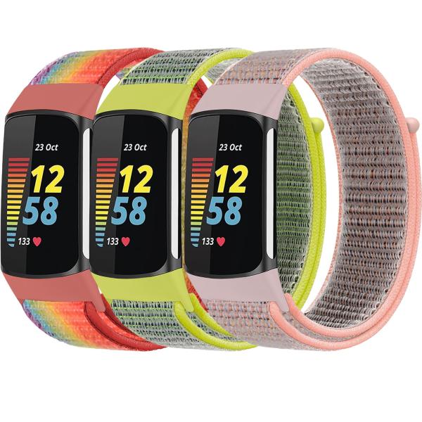 【並行輸入品】QIEMUTER ナイロン腕時計バンド 3本パック Fitbit Charge 6 /...