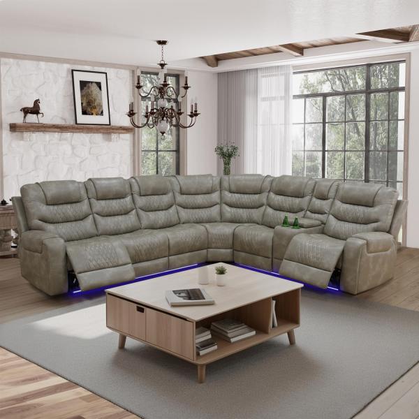 【並行輸入品】 GEBADOL Power Reclining Sectional Sofa, Li...