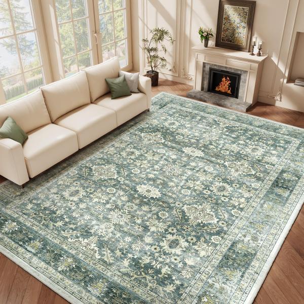 【並行輸入品】 HOMFINE Machine Washable Rug 8'x10'   Vint...