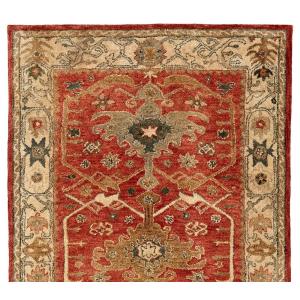 【並行輸入品】 PB Channing Red Color Traditional Oriental Style Handmade Tufted