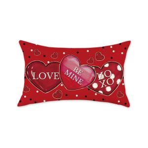 【並行輸入品】HOMFREEST バレンタイン 枕カバー 12x20インチ レッド ハート 装飾 腰枕 Love Be Mine パティオ バレ