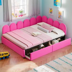 【並行輸入品】 Anwick Full Size Corner Daybed with 2 Storage Drawers, Modern Tu