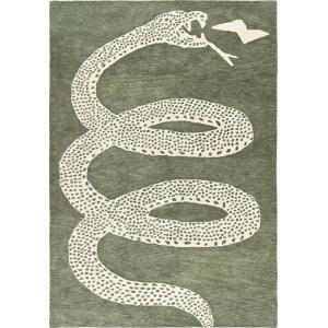 【並行輸入品】 Hand Tufted Snake Wool Area Rug Modern Animal Design, Thick, S