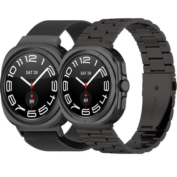 【並行輸入品】 QIEMUTER 2 Pack Stainless Steel Watch Band...
