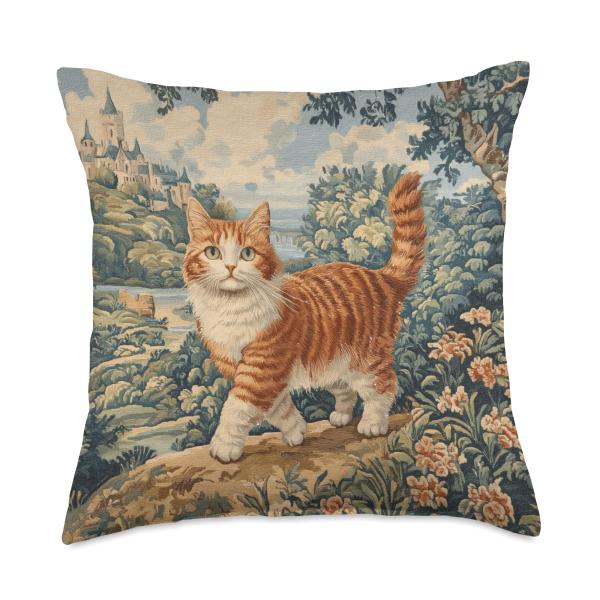 【並行輸入品】 Vintage style Orange Tabby Cat Tapestry, F...