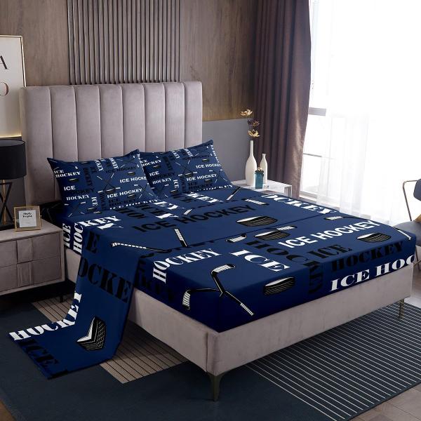 【並行輸入品】 Feelyou Boys Ice Hockey Bed Sheets Twin Si...