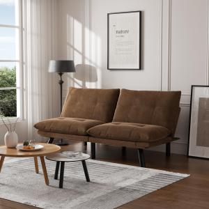 【並行輸入品】 YHUBHSIS Modern Convertible Folding Futon Sofa Bed with Adjustab