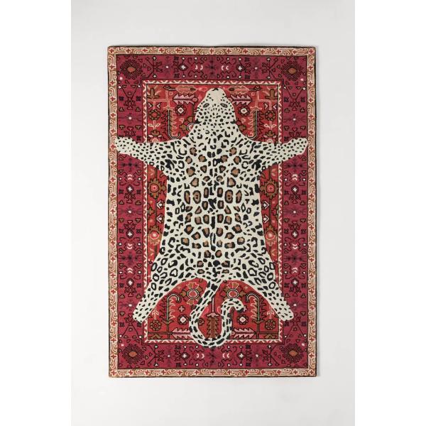 【並行輸入品】 Handmade Leopard Wool Area Rug | Tradition...