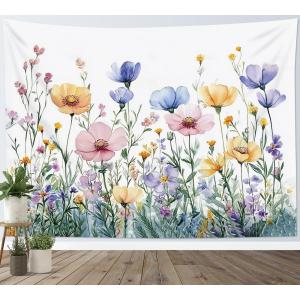 【並行輸入品】 LB Aesthetic Flower Tapestry Rustic Colorful Floral Green Plant
