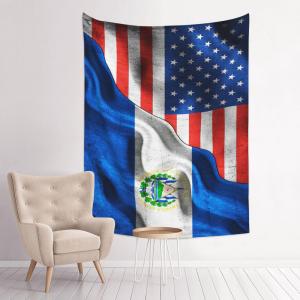 【並行輸入品】 America Flag El Salvador Flag Tapestry 29x37 Inch Funny Aestheti