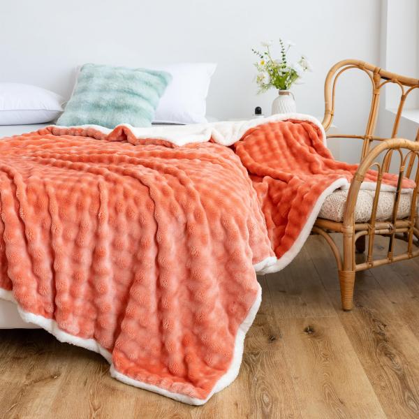 【並行輸入品】UKELER シェルパスローブランケット 60×80インチ   かわいい3Dバブルデザ...