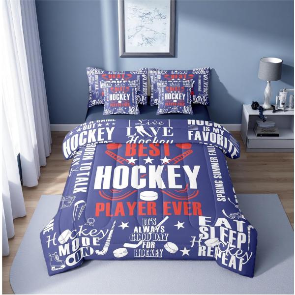 【並行輸入品】 Erosebridal Hockey 7 Piece Comforter Set K...