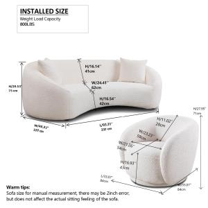 【並行輸入品】 Curved Sofa Set...の詳細画像3