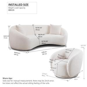【並行輸入品】 Curved Sofa Set...の詳細画像4