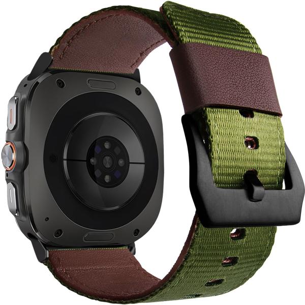 【並行輸入品】CooBES ナイロンとレザーバンド Samsung Galaxy Watch Ult...
