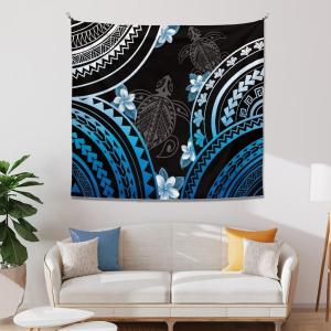 【並行輸入品】 Hdjxbdhsv Hawaii Tapestry Polynesian Pattern Plumeria Turtles Wa