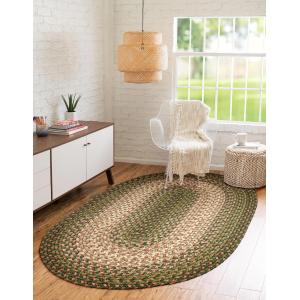 【並行輸入品】 RRI Home Decor EastEnd EL63 Herb Garden 7' x 9' Oval Braided A