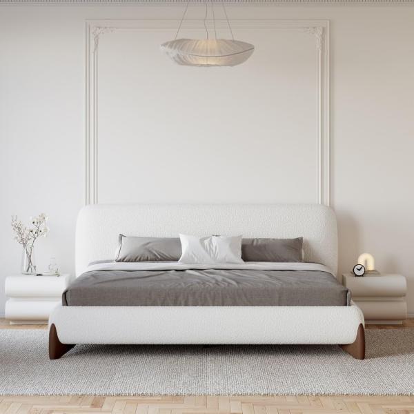 【並行輸入品】 homary 3 Pieces Bedroom Sets King Size Uph...