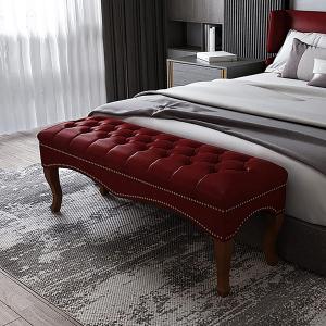 【並行輸入品】 WENWENLEE Premium Faxu Leather End of Bed Bench for Bedroom,Upho