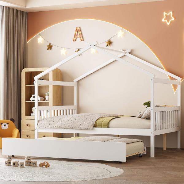 【並行輸入品】 Bellemave Full House Bed with Trundle, Mon...