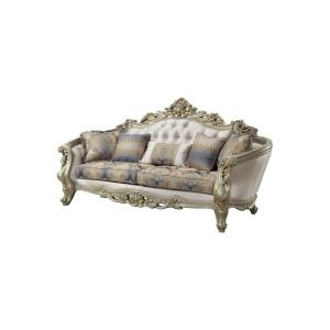 【並行輸入品】 Maykoosh Fabric Sofa with Pillows Modern Living Room Couch, Wh