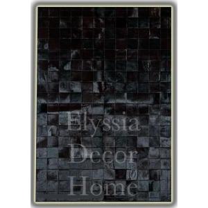 【並行輸入品】 ELYSSIA DECOR HOME Leather Rugs Modern Cowhide Block Patchwork R