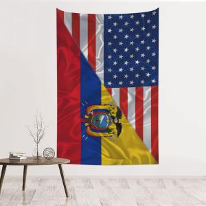 【並行輸入品】 America And Ecuador Ecuadorian Ecuadorean Triangle Flag Tapestry