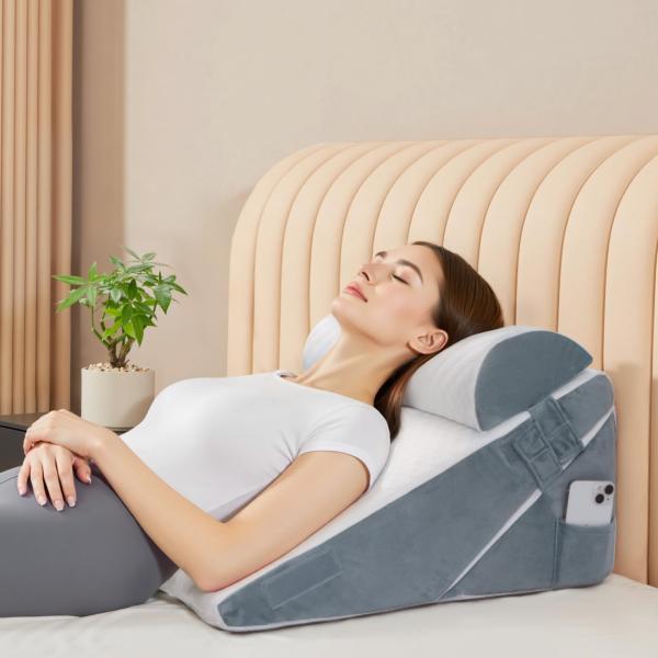 【並行輸入品】 VMFKPNR 3PCS Bed Wedge Pillow Set for Afte...