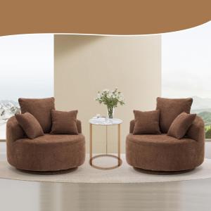 【並行輸入品】 Majnesvon 360° Swivel Round Sofa Chair, Modern Single Seat Accen
