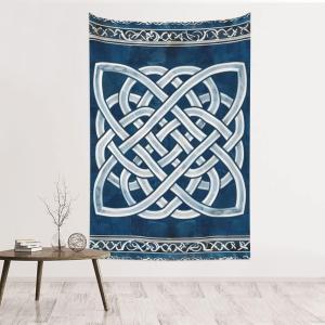 【並行輸入品】 Tapestry 40x60 Inches Celtic Love Knot Fortune Symbol Irish Blue
