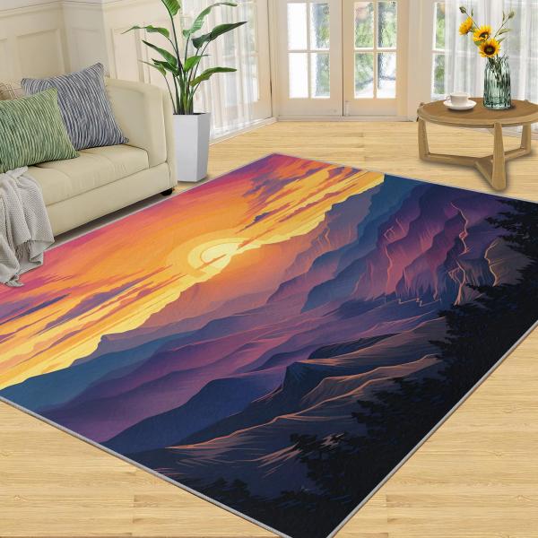 【並行輸入品】 Grand Canyon Sunset Area Rug 6x9ft Mountai...