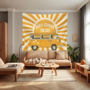 【並行輸入品】 Simsant Here Comes The Sun Tapestry 60x50 Inches Boho Vintage Fl