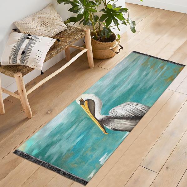 【並行輸入品】 XYMZR Washable Runner Rug Pelican Stand Fu...