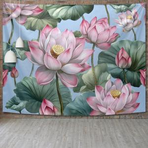 【並行輸入品】 LANYANYQ 51x59 In Wall Tapestry Elegant Lotus Pinks Floral Tapes