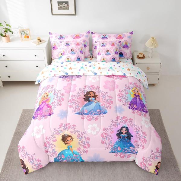 【並行輸入品】キッズマジカルプリンセス 寝具7点セット クイーンサイズ かわいいキャッスルベッド バ...