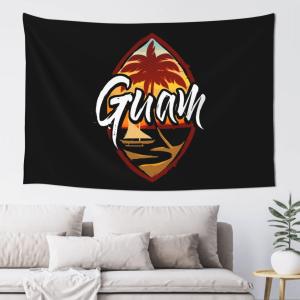 【並行輸入品】 VKKOEWL Guam Island Flag Tapestry Wall Art Blanket Decor Wall Ha