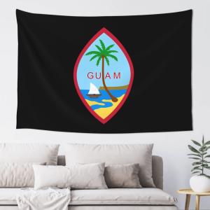 【並行輸入品】 VKKOEWL Guam Island Flag Tapestry Wall Art Blanket Decor Wall Ha