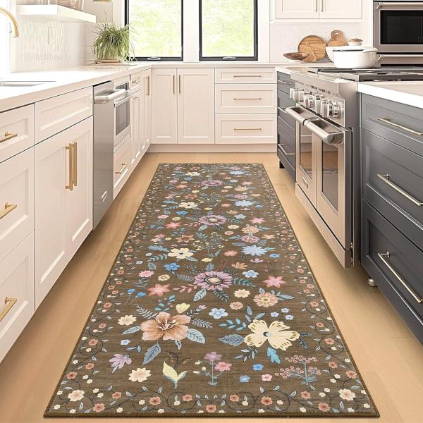 【並行輸入品】 GarveeHome Floral Runner Rug 2x6 Kitchen R...