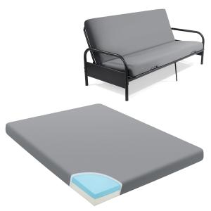 【並行輸入品】HOMBYS 低反発布団マットレス フルサイズ 厚さ6インチ 折りたたみ式ソファベッドマットレス 取り外し可能なカバー付き 中程度