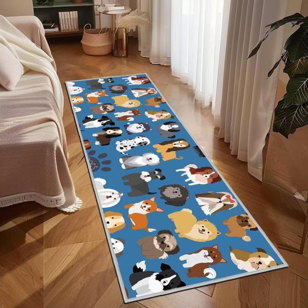 【並行輸入品】 Cute Dog Print Runner Rug 2x6 Throw Rug An...